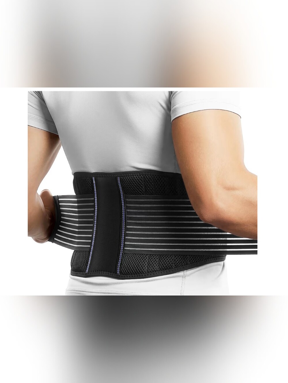 Braceup Unisex Black Lumbar Support Belt with Adjustable Back Brace